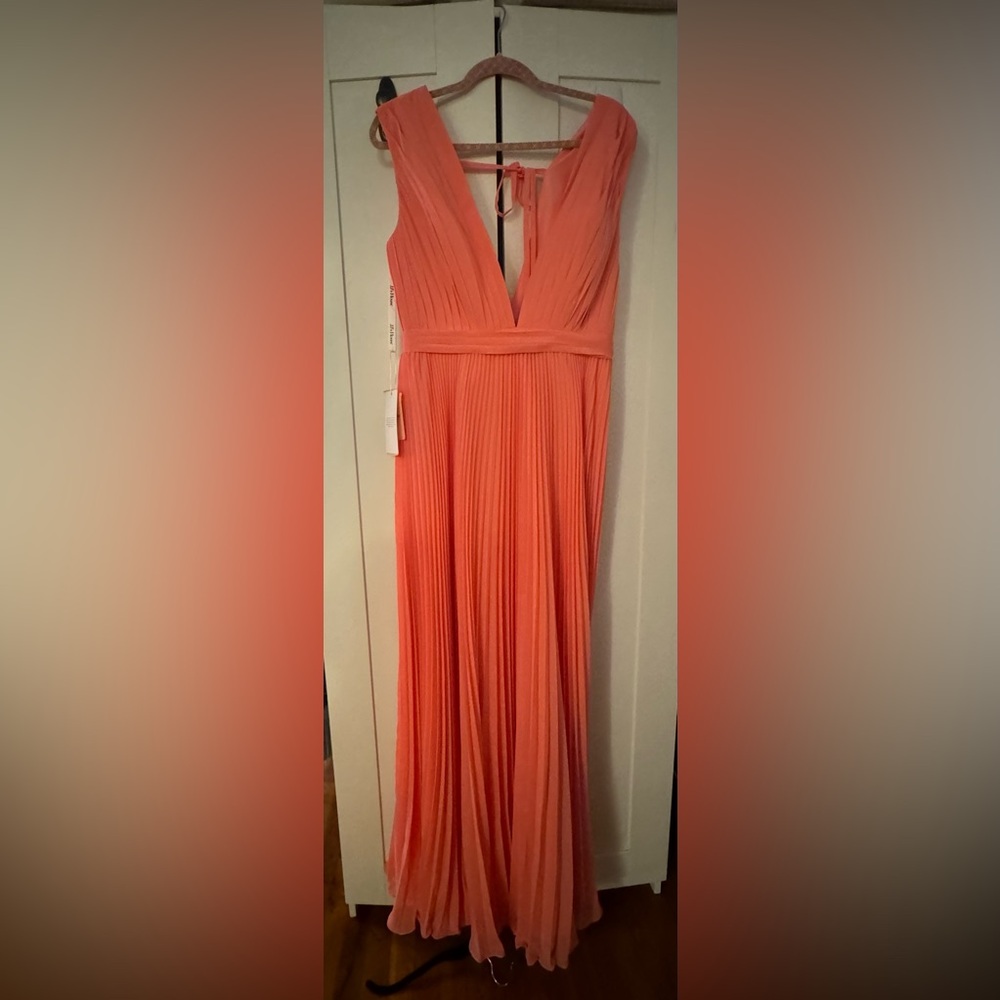 A-Line Floor Length Pleated Formal Gown